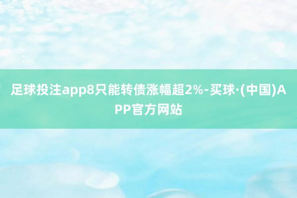 足球投注app8只能转债涨幅超2%-买球·(中国)APP官方网站