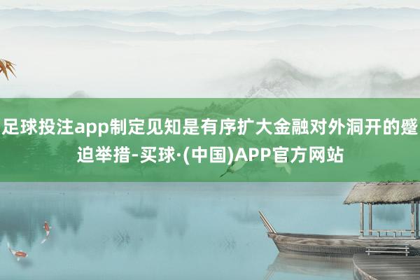 足球投注app制定见知是有序扩大金融对外洞开的蹙迫举措-买球·(中国)APP官方网站
