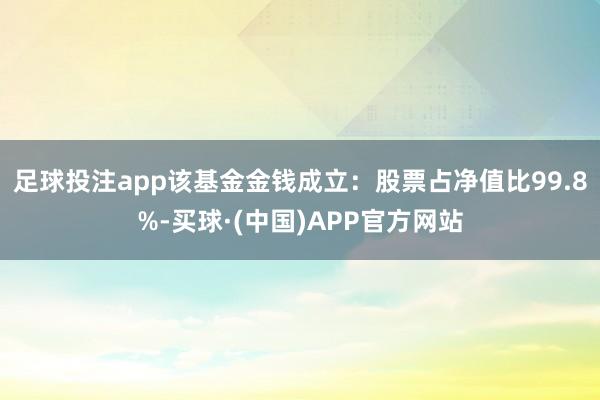 足球投注app该基金金钱成立：股票占净值比99.8%-买球·(中国)APP官方网站