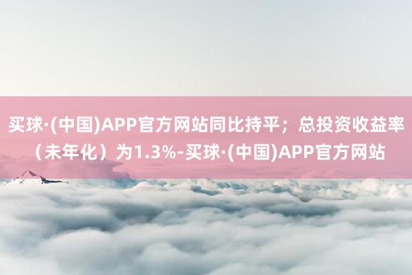买球·(中国)APP官方网站同比持平；总投资收益率（未年化）为1.3%-买球·(中国)APP官方网站