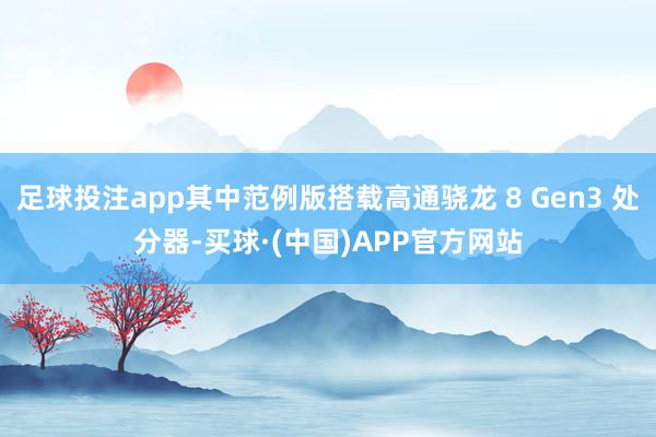足球投注app其中范例版搭载高通骁龙 8 Gen3 处分器-买球·(中国)APP官方网站