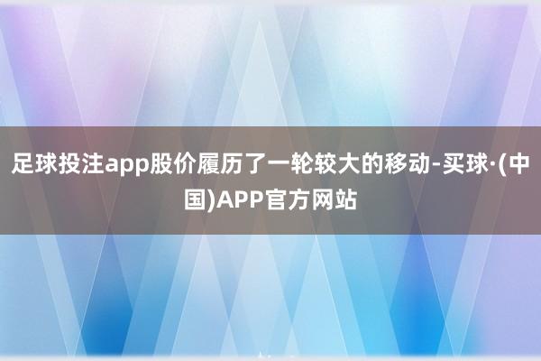 足球投注app股价履历了一轮较大的移动-买球·(中国)APP官方网站