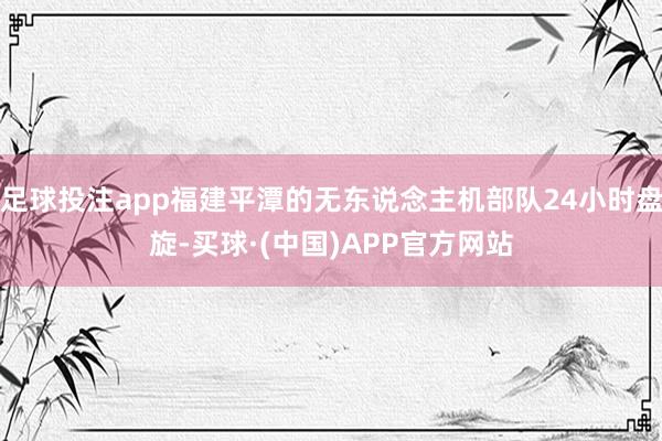 足球投注app福建平潭的无东说念主机部队24小时盘旋-买球·(中国)APP官方网站