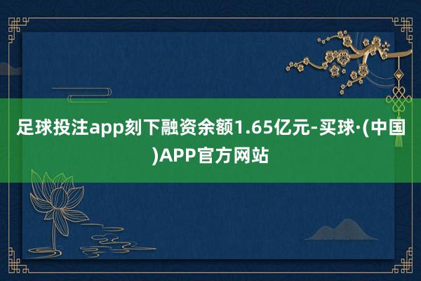 足球投注app刻下融资余额1.65亿元-买球·(中国)APP官方网站