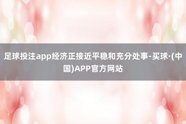 足球投注app经济正接近平稳和充分处事-买球·(中国)APP官方网站