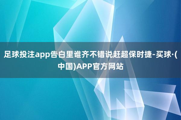 足球投注app告白里谁齐不错说赶超保时捷-买球·(中国)APP官方网站
