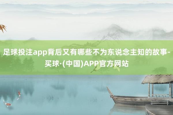 足球投注app背后又有哪些不为东说念主知的故事-买球·(中国)APP官方网站