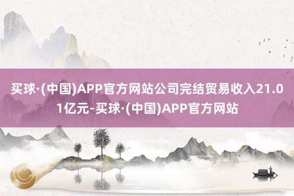 买球·(中国)APP官方网站公司完结贸易收入21.01亿元-买球·(中国)APP官方网站