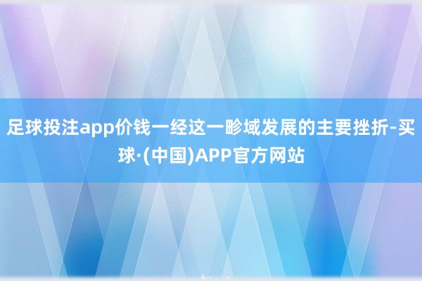 足球投注app价钱一经这一畛域发展的主要挫折-买球·(中国)APP官方网站