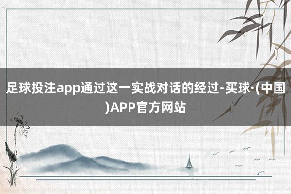 足球投注app通过这一实战对话的经过-买球·(中国)APP官方网站