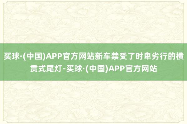 买球·(中国)APP官方网站新车禁受了时卑劣行的横贯式尾灯-买球·(中国)APP官方网站
