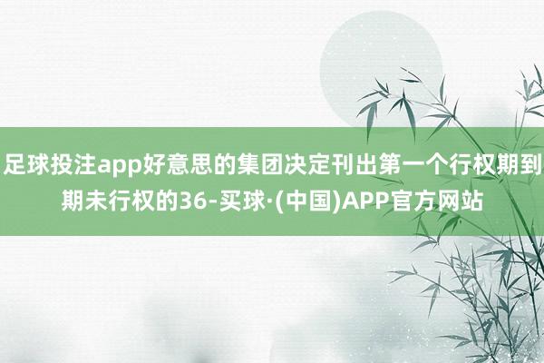 足球投注app好意思的集团决定刊出第一个行权期到期未行权的36-买球·(中国)APP官方网站