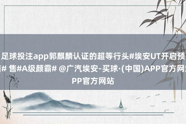 足球投注app郭麒麟认证的超等行头#埃安UT开启预售# 售#A级颜霸# @广汽埃安-买球·(中国)APP官方网站