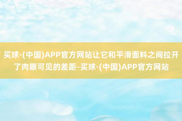 买球·(中国)APP官方网站让它和平滑面料之间拉开了肉眼可见的差距-买球·(中国)APP官方网站