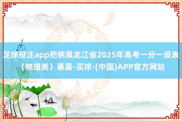足球投注app把柄黑龙江省2025年高考一分一段表（物理类）暴露-买球·(中国)APP官方网站