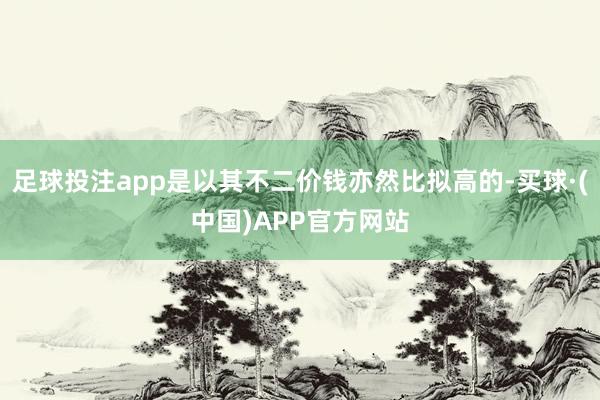 足球投注app是以其不二价钱亦然比拟高的-买球·(中国)APP官方网站