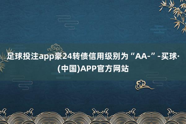 足球投注app豪24转债信用级别为“AA-”-买球·(中国)APP官方网站
