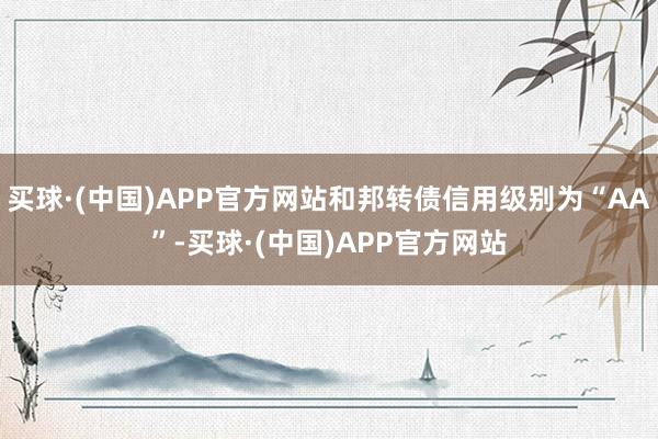买球·(中国)APP官方网站和邦转债信用级别为“AA”-买球·(中国)APP官方网站
