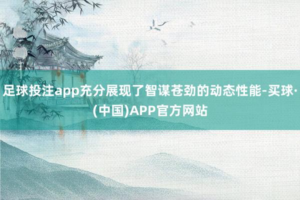 足球投注app充分展现了智谋苍劲的动态性能-买球·(中国)APP官方网站