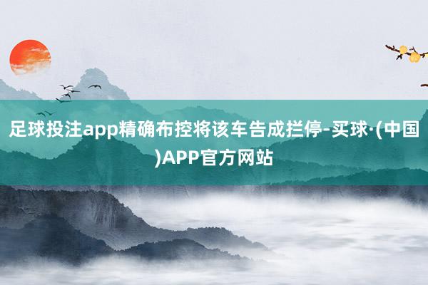 足球投注app精确布控将该车告成拦停-买球·(中国)APP官方网站