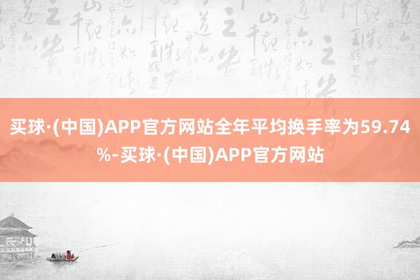 买球·(中国)APP官方网站全年平均换手率为59.74%-买球·(中国)APP官方网站
