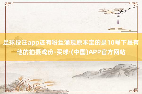 足球投注app还有粉丝涌现原本定的是10号下昼有他的拍摄戏份-买球·(中国)APP官方网站