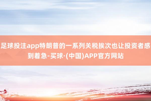 足球投注app特朗普的一系列关税挨次也让投资者感到着急-买球·(中国)APP官方网站