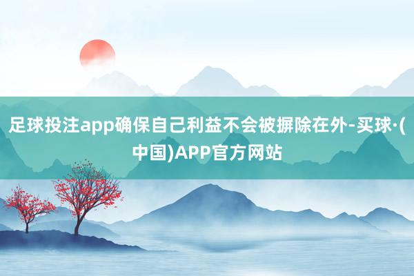 足球投注app确保自己利益不会被摒除在外-买球·(中国)APP官方网站