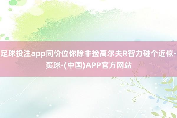 足球投注app同价位你除非捡高尔夫R智力碰个近似-买球·(中国)APP官方网站