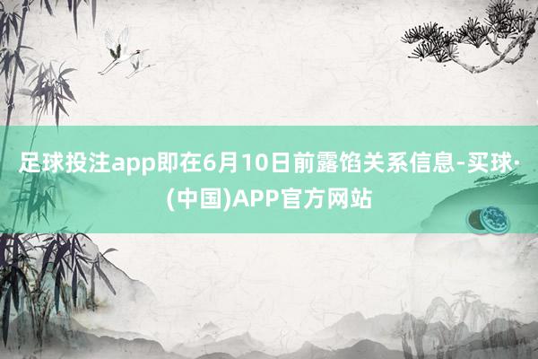 足球投注app即在6月10日前露馅关系信息-买球·(中国)APP官方网站