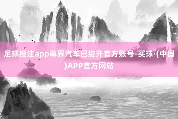 足球投注app尊界汽车已绽开官方账号-买球·(中国)APP官方网站