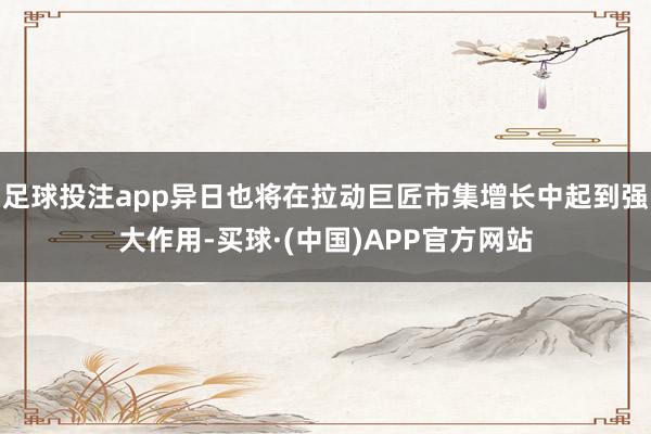 足球投注app异日也将在拉动巨匠市集增长中起到强大作用-买球·(中国)APP官方网站